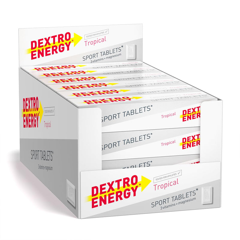 [Australia] - Dextro Energy Sport Tablets - Pack of 24 - With magnesium and vitamins (B1, B6, C) and energy booster with carbohydrates - Practically packaged and vegan 