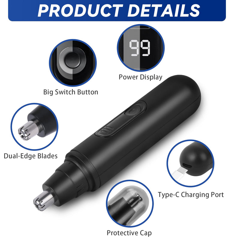 [Australia] - AOGOE Nose Hair Trimmer, USB Rechargeable Nose Hair Trimmer, Painless Nose Hair Trimmer, Ear Hair Trimmer, Professional Nose Hair Remover for Men and Women 