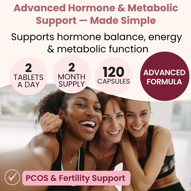 Myo Inositol & D-Chiro Inositol Complex with Chromium, Folic Acid & Vitamin D3 – 120 Capsules - PCOS & Fertility Hormone Support Supplement for Women 120 count (Pack of 1)
