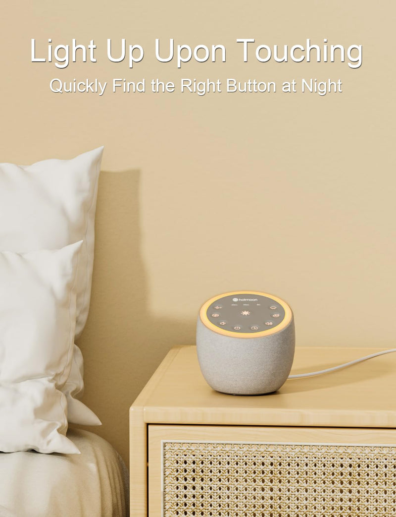 [Australia] - White Noise Machine with 40 High-Fidelity Sounds, Sleep Sound Machine with Memory Functions, 8 Lighting Modes, USB Power Supply, for Sleep & Noise Reduction in Bedrooms and Offices, Plug-in. white 
