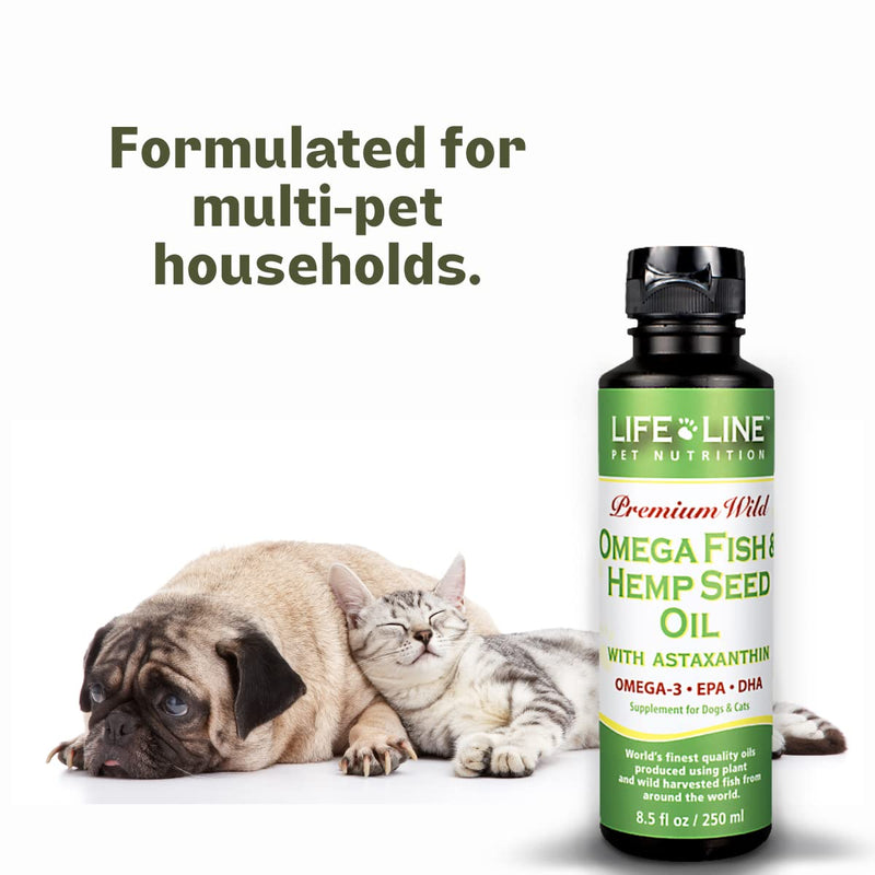 Omega Fish + Hemp Seed Oil 8.5 oz 8.5 FL oz orange - PawsPlanet Australia