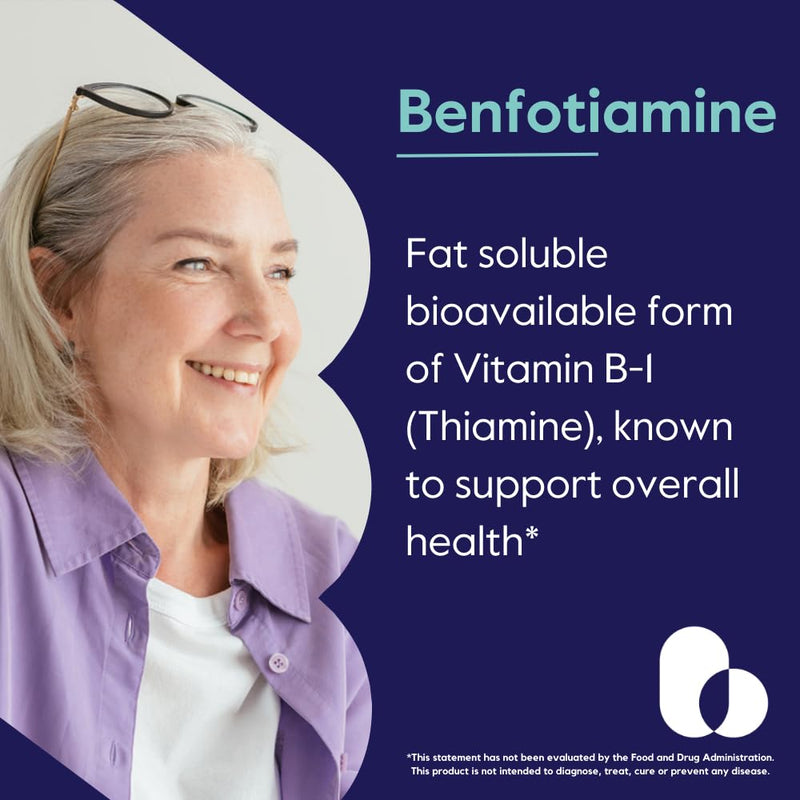 BESTVITE Benfotiamine 300mg (180 Veg Caps) (60x3) - No Stearates - Vegan | No Silicon Dioxide - Non GMO - Gluten Free - Fat Soluble Vitamin B1 - Vitamin B1 Thiamine Supplement 60 Count (Pack of 3)