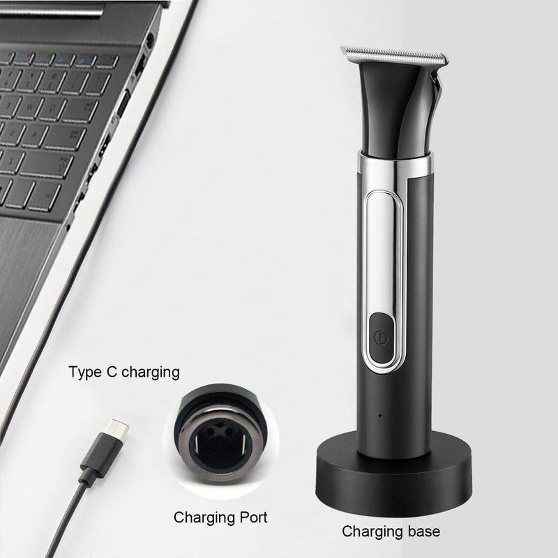 [Australia] - Back Shaver for Men, 5-in-1 Electric Back Hair Removal Razor with Adjustable Extension Handle, Body Hair Trimmer Grooming Kit for Wet or Dry Shaving 
