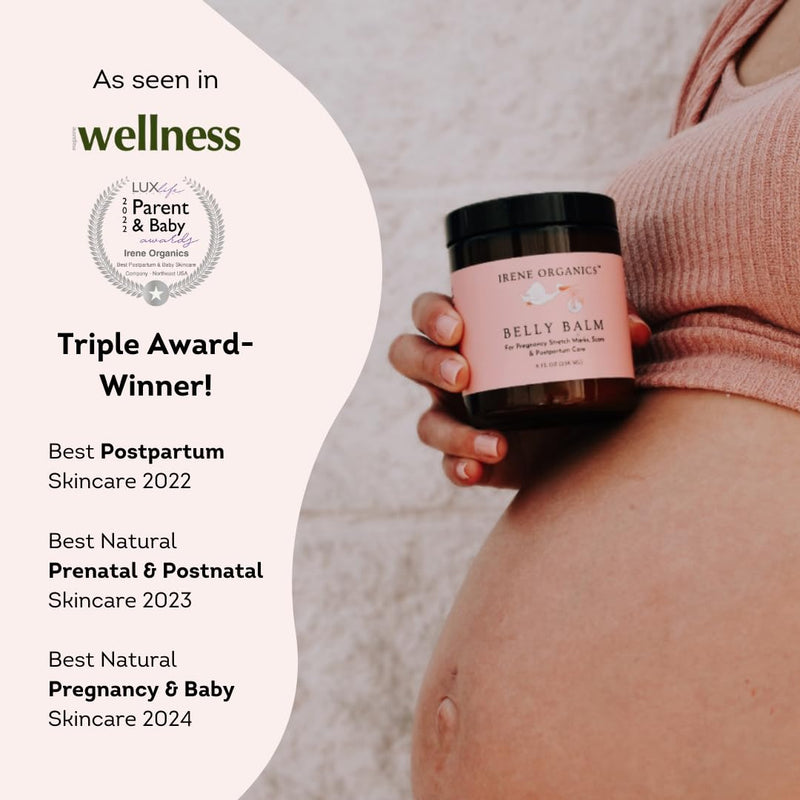 [Australia] - Organic Belly Butter for Pregnancy Stretch Mark Prevention and Treatment by Irene Organics - Award Winning Anti Stretch Mark Tummy Balm For Pregnancy and Postpartum 4oz - Hydrating Bump Cream 4 Fl Oz (Pack of 1) 