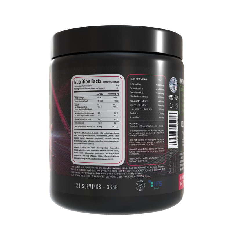 ATHENIX® Ultra Nitro-X Pre-Workout | Berry Punch | 5000 mg L-Citrulline + 2500 mg Beta-Alanine + Creatine, Caffeine, AstraGin® | Explosive Energy, Focus & Pumps | 28 Servings | Made in Germany