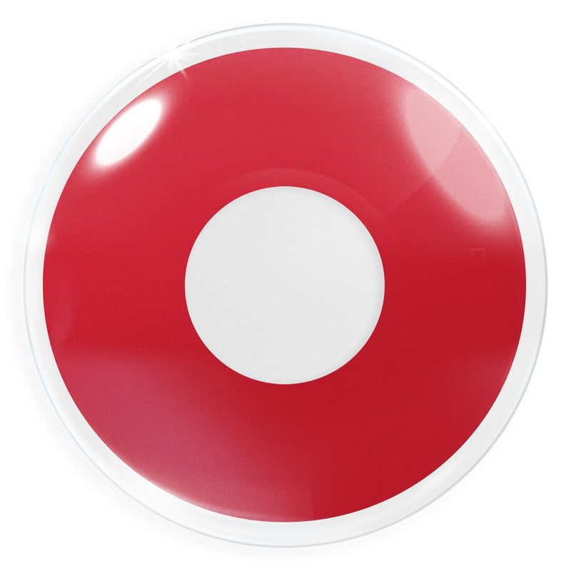 [Australia] - Colored contact lenses annual lenses Meralens 1 pair of red devils Crazy Fun red devil. Top quality for carnival, carnival, carnival, Halloween with contact lens case without strength 