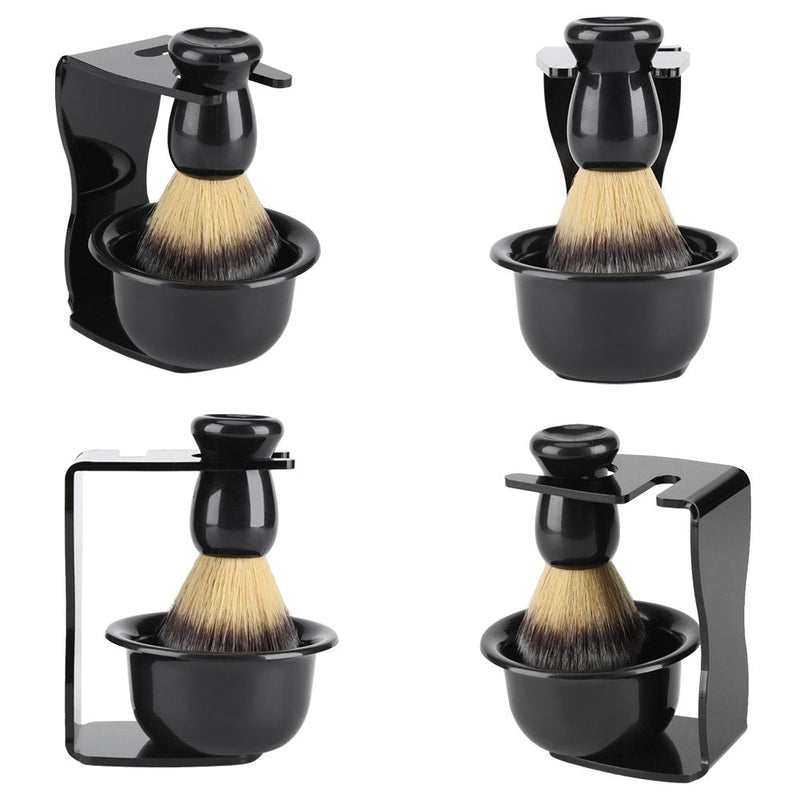 [Australia] - MAGT Shaving Brush Set, 3 Pieces/Set Professional Shaving Brushes with Shaving Bowl Shaving Stand, Men's Shaving Set Facial Cleansing Tool 