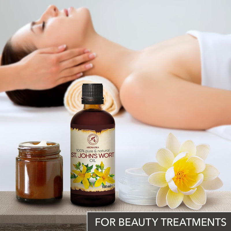 [Australia] - St Johns Wort Infused Oil 3.4 Fl Oz - 100ml - Hypericum Perforatum - 100% Pure & Natural - St. John's Wort Oil for Intensive Care Face - Body - Skin - Hair - Massage - Great w/Essential Oil 3.4 Fl Oz (Pack of 1) 