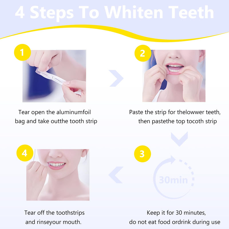 [Australia] - Teeth Whitening Strips for Sensitive, 42 Strips Whitener Safe Whitestrip, Deep Stains Removal Tooth Whitening, Enamel Safe Non-Slip Dry Strip Technology for Whiter Teeth,Coconut 