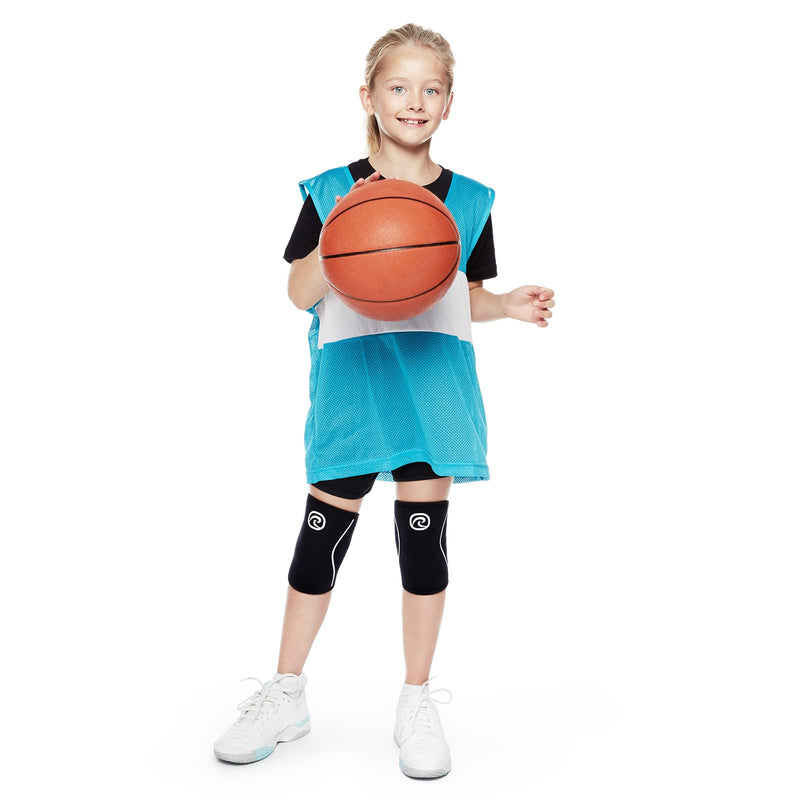 Rehband Kids Knee Sleeve made from 5mm Noprene, Knee Brace - Youth Girls & Boys Compression Knee Brace for Sports: Football, Hockey, Basketball or Running, Colour:Black - 1 Pair, Size:Small Small Black - 1 Pair