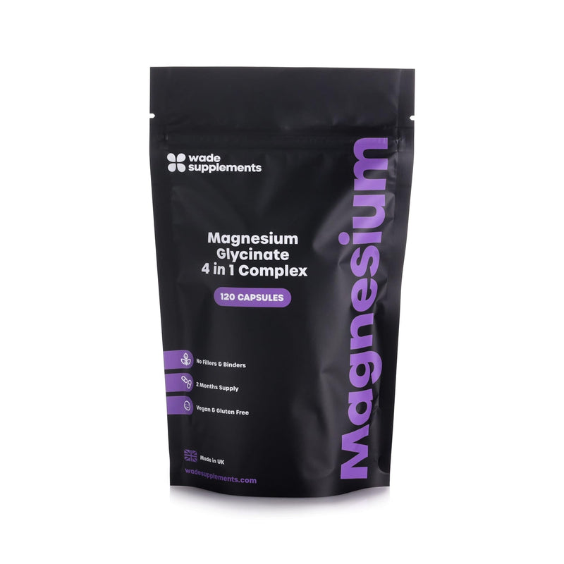 Magnesium 4 in 1 Complex | High Strength 1600mg Supplement Gylcinate, Malate, Citrate & Oxide| 120 Vegan Capsules | Increase Brain Function & Sleep Reduce Fatigue | Made in UK