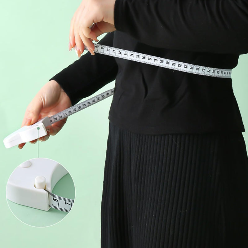 [Australia] - 2pcs Measuring Tapes, 2pcs Body Fat Measuring Clips, Body Mass Index Measuring Tool, Body Fat Caliper, Body Fat Measuring Clamp, Retractable Double Scale Measuring Tape 