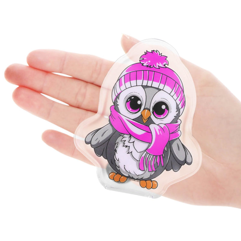 [Australia] - com-four® 4x reusable pocket warmers - hand warmers with owl motif - heat pad for cold days and for on the go - heat kink cushion (04 pieces - colorful owls) 04 pieces - colorful owls 