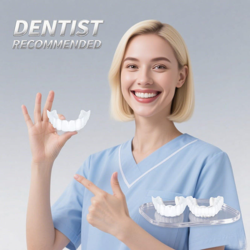 2 Pairs, Men's and Women's Temporary Cosmetic Confident Smile,Beautiful Smile(White) White