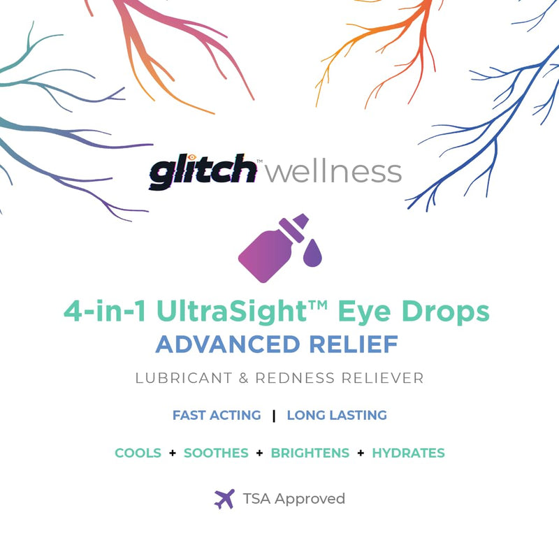 UltraSight Eye Drops for Red Eyes 15mL - 4 in 1 Advanced Relief Dry Eye Drops - All Day Comfort with Hydration, Brightening, Cooling - Effectively Soothes Irritation & Dryness - 0.5 Fl Oz