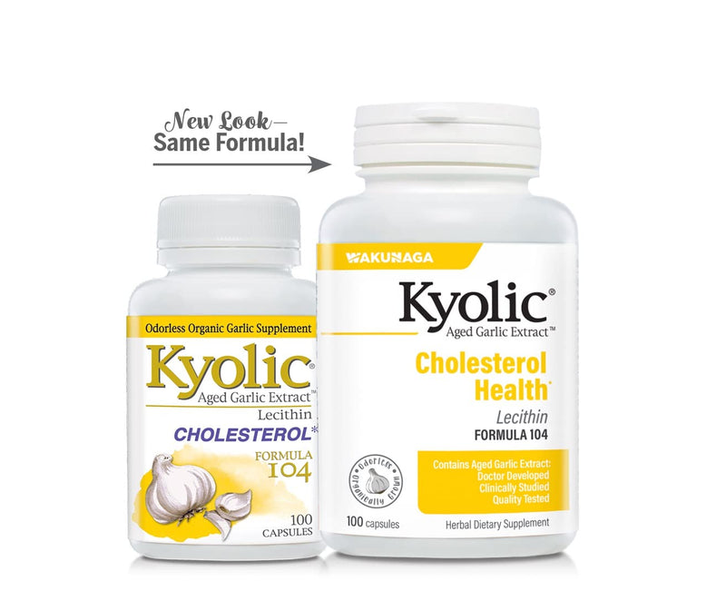 [Australia] - Kyolic Aged Garlic Extract Formula 104 Cholesterol Health, 100 Capsules (Packaging May Vary) 