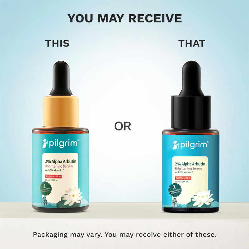 Pilgrim 2% Alpha Arbutin & 3% Vitamin C Face Serum | with Korean White Lotus & Blueberry | All Skin Types | Vegan & Cruelty-Free | 1 Fl Oz (30 mL)