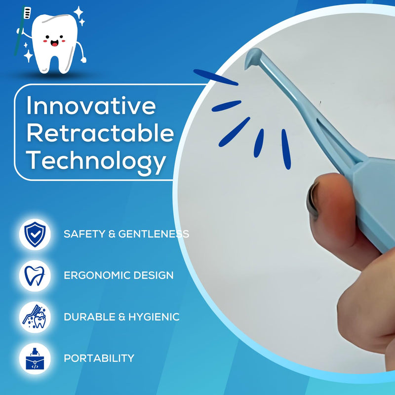 [Australia] - Aligner & Retainer Reusable Remover Tool – Compact, Retractable Tool for Invisalign, Nightguards, Retainers & Veneers – Ergonomic Design for Easy Removal – Ideal for Gifting Blue 