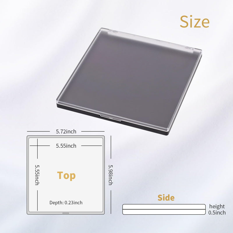[Australia] - Magnetic Makeup Palette with Frosted Clear Top, 3Pack Empty Eyeshadow Dispensing Storage Box with 60Pcs Adhesive Metal Stickers for DIY Cosmetics Powder-5.72”X5.98”Palette 