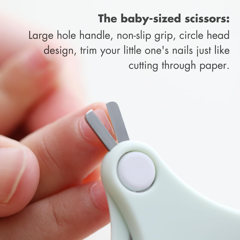 [Australia] - Baby Nail Kit, 4-in-1 Baby Nail Care Set with Cute Case, Baby Nail Clippers, Scissors, Nail File & Tweezers, Baby Manicure Kit and Pedicure kit for Newborn, Infant, Toddler, Kids-Owl Green 