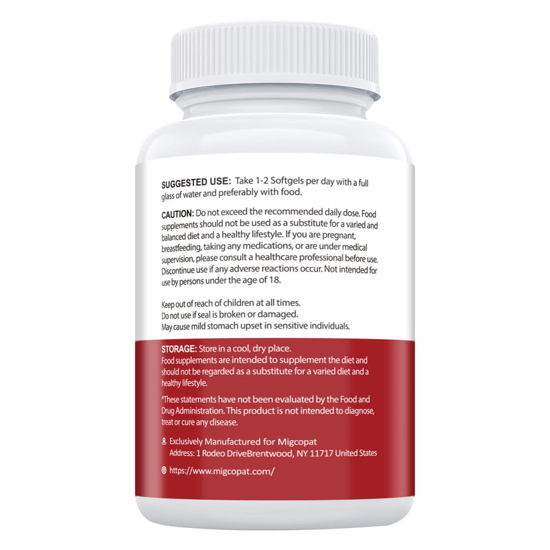 1000mg Liposomal CoQ10 Ubiquinol with Omega-3 Softgels, Advanced Coenzyme Q10 High Strength & Absorption, Naturally Fermented CoQ10 Supplement for Antioxidant, Heart & Energy Support - 120 Count