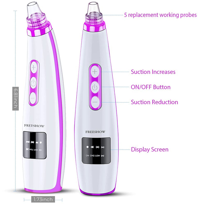 Blackhead Remover Pore Vacuum Upgraded Facial Pore Cleaner Electric Comedone Whitehead Extractor Tool, Blackhead Vacuum Kit for Women & Men