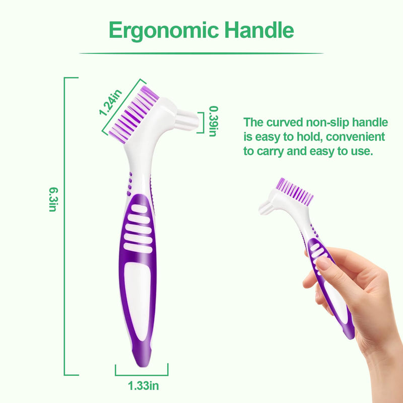 [Australia] - Denture Brush 6Pcs Denture Toothbrushes,Denture Cleaning Care Cleaning Brush,Double Sided Toothbrush for Denture Cleaning Care 6 COUNT 