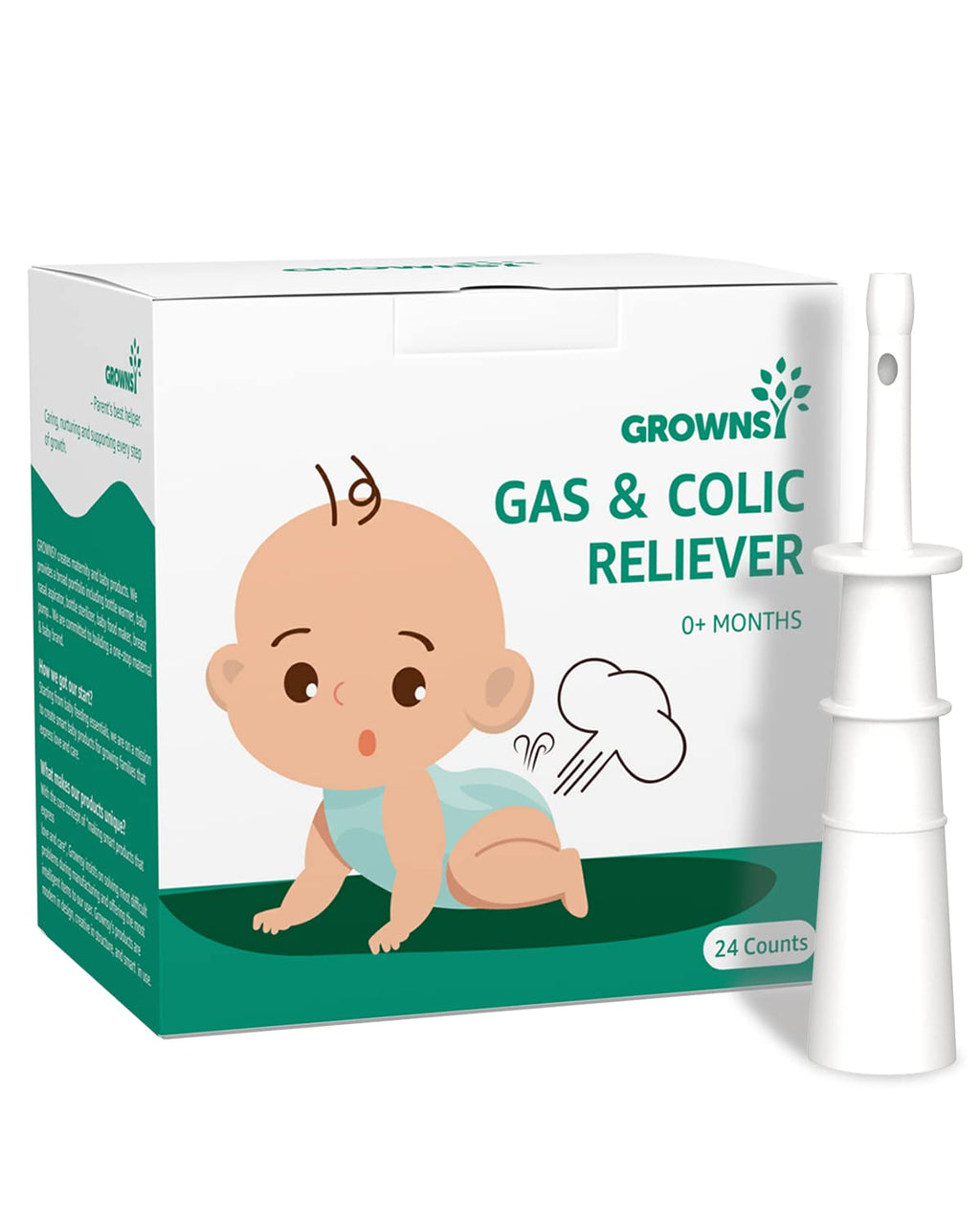 GROWNSY Gas and Colic Reliever for Babies, 24pcs Natural Baby Colic and Gas Relief, Colic Relief for Newborns, Infant Gas Colic Relievers 24 Count (Pack of 1)