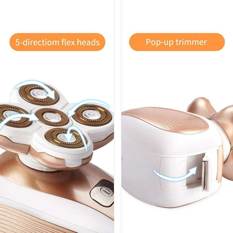 [Australia] - Painless Electric Razor for Women, Rechargeable Waterproof Electric Shaver, Cordless Hair Remover for Legs Face Lips Bikini Body Trimmer - As Seen On TV (Upgraded) 