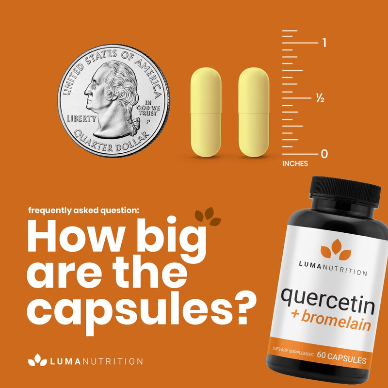 [Australia] - Luma Nutrition Quercetin 500mg - Quercetin with Bromelain - Powerful Quercetin - Premium Bromelain - Antioxidant - Immune Support - 60 Capsules 