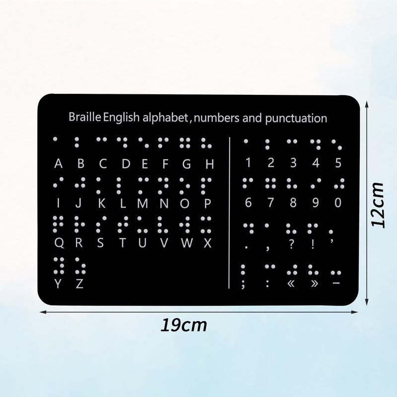 Gosknor Braille Alphabet Board, Braille Alphabet Board with Raised Dots Numbers & Punctuation Learning Letter Fingerboard for Beginners Teaching Aid Blind Children (Horizontal)