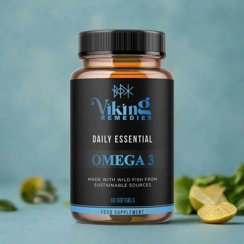 Daily Essential Omega-3 – 1100mg EPA & DHA per Serving – High Strength Fish Oil Softgels – Made in UK – 60 Capsules