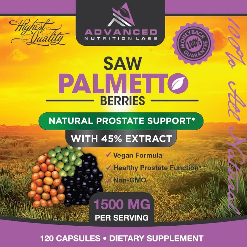 [Australia] - Saw Palmetto, 1500 mg, 120 Capsules, plus Extract for women and Men 