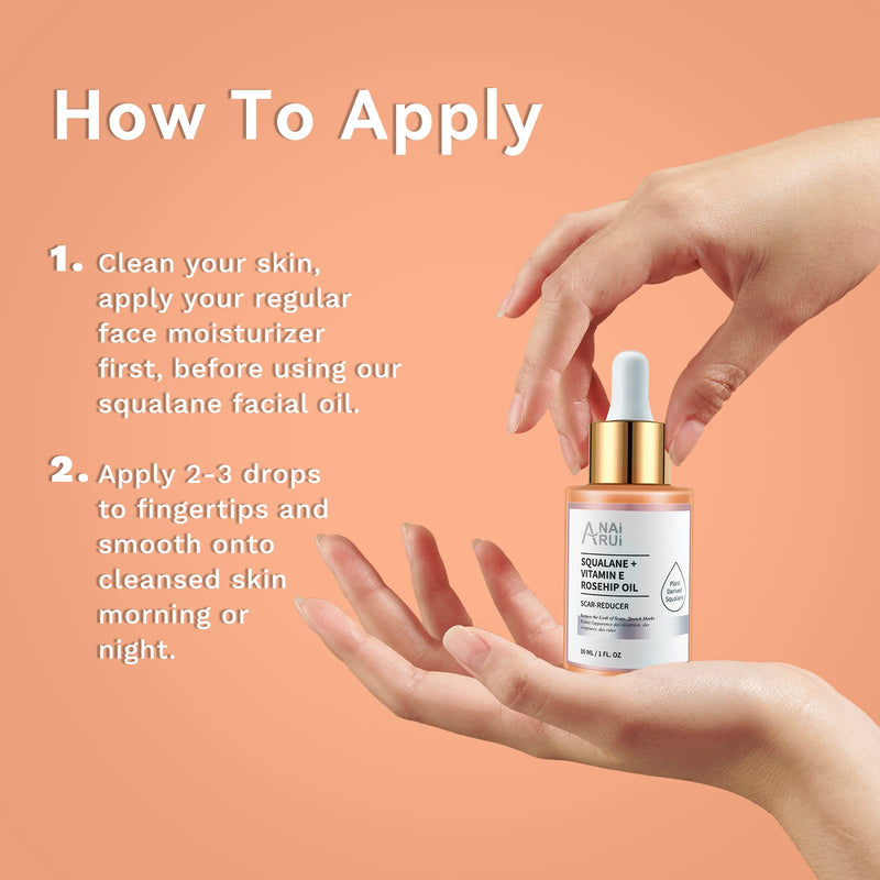 ANAI RUI Squalane Rosehip Oil for face +Vitamin C Turmeric Oil,Hydrate,Firm and Softer Skin