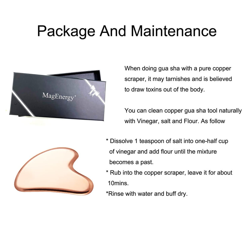 MagEnergy Gua Sha Tool Pure Copper Scraping Facial Massager Guasha Board for Neck and Face Special Gifts for Grandparents Parents Friends Style-2