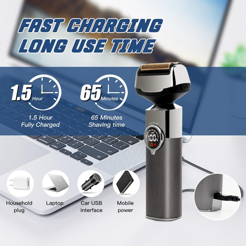 [Australia] - Solimpia Electric Shaver Set 3 in 1 Multigroomer Beard Trimmer T-Blade Trimmer Hair Clipper Men's Hair Trimmer Nose Hair Trimmer Precision Trimmer Groomer IPX7 Waterproof Rechargeable 