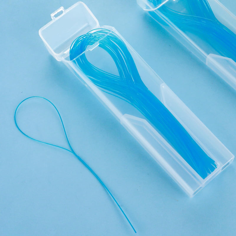 [Australia] - Dental Floss Threader Pack of 150 Deep Cleaner Dental Floss Threaders for Braces Bridges and Implants (3 Pieces, Blue) 