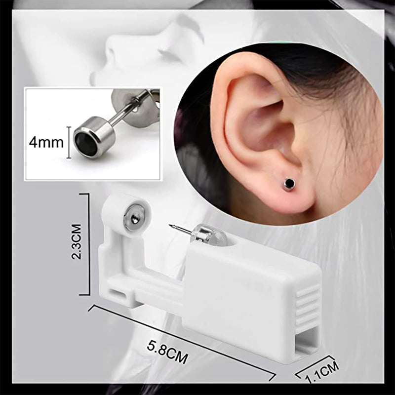 [Australia] - Nose Piercing Gun - 2 Pack Self Nose Piercing Kit Unit Disposable Nose Piercing Gun with Nose Stud Piercing Kit Tool for Cartilage Tragus Helix Piercing Gun Piercing Jewelry (Silver) Silver 