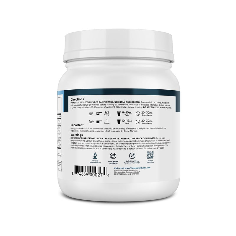 [Australia] - Transparent Labs Lean Pre-Workout - Body Recomposition Pre Workout for Men and Women with Acetyl L-Carnitine, Beta Alanine Powder, & PurCaf Organic Caffeine Powder - 30 Servings, Strawberry Lemonade 
