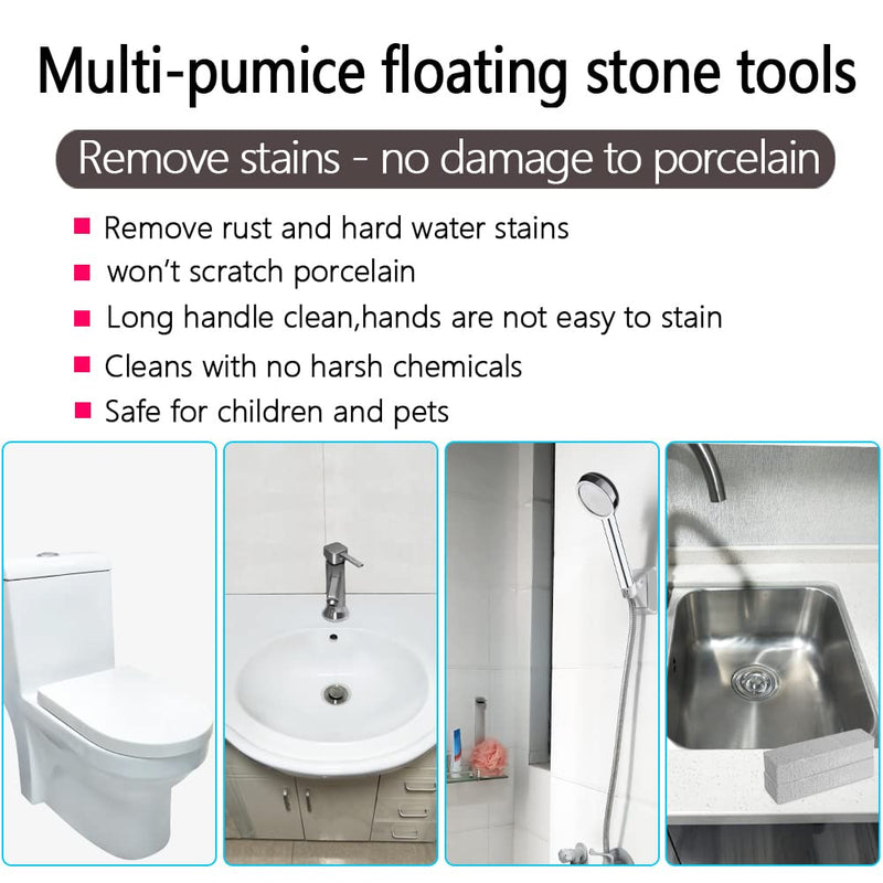 [Australia] - 4TH Pumice Stone for Toilet Bowl Cleaning,Remove Away Limescale Stain,Hard Water Rings,Calcium Buildup,Iron and Rust,Scouring Stick for Tile/Bath-tub/Kitchen/Grill/Household - 4 Pack 4P-Grey 