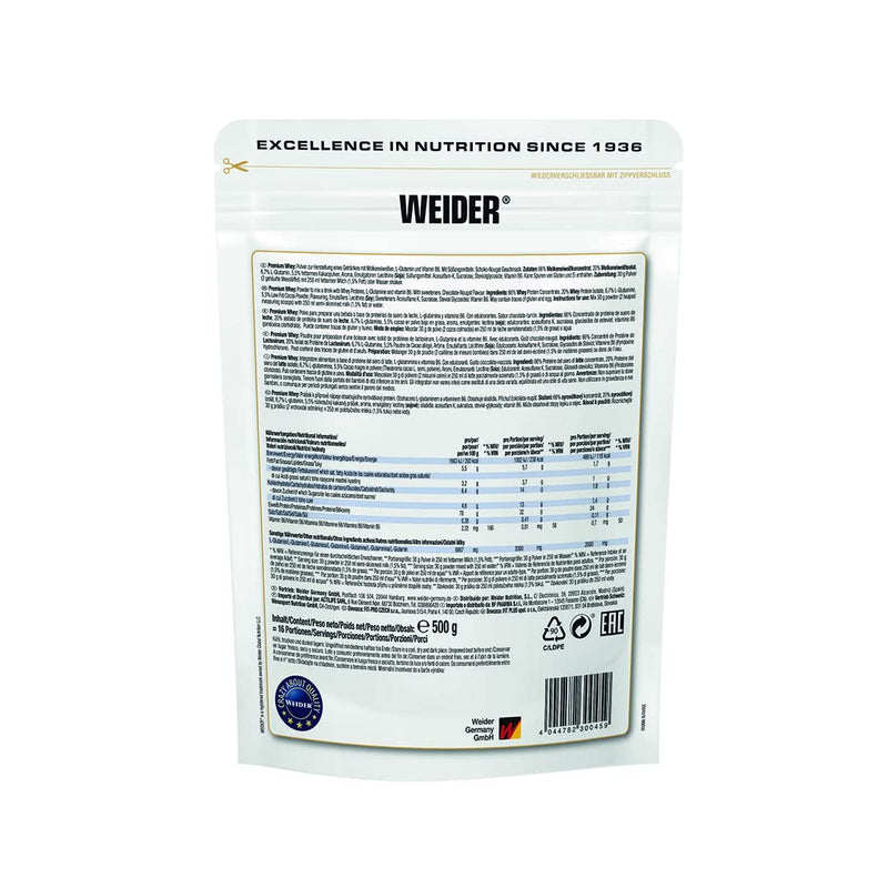 Weider Premium Whey Protein Powder, Vanilla Caramel,, 33g of Protein Per Serving, Low Carb, Whey Protein Isolate, Rich in BCAA's, 500g