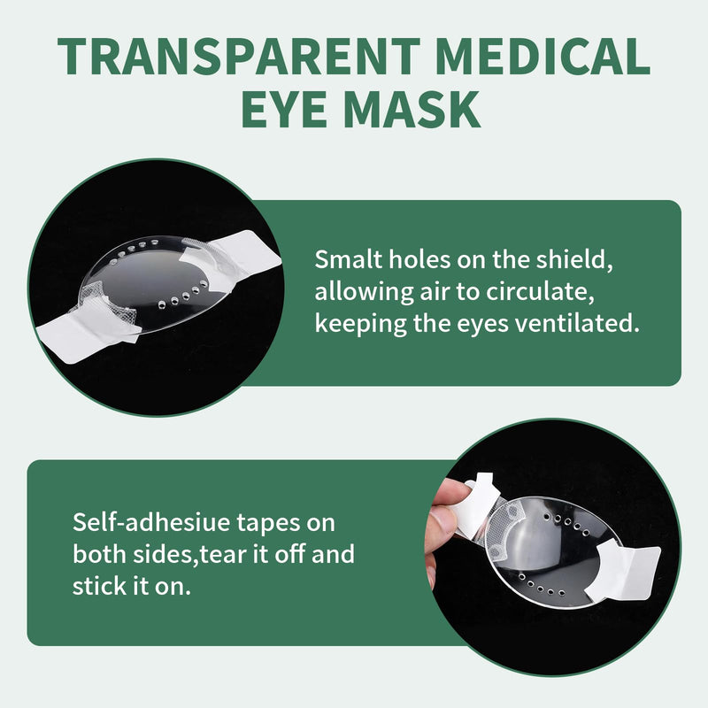 [Australia] - GUTERTOP Pack of 8 transparent medical eye patches, comfortable eye mask after operations, breathable eye patch, plastic eye patches with small hole for adults and children 