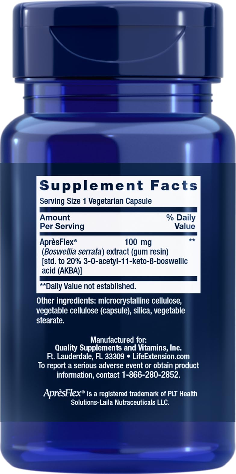 Life Extension Boswellia 100 mg, 60 Vegetarian Capsules (Pack of 3) (Formerly Called 5-LOX Inhibitor with AprèsFlex)