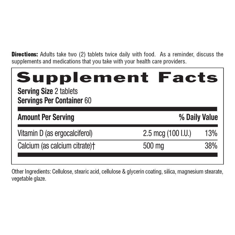 Country Life Calcium Citrate with Vitamin D – 500mg – Highly Absorbable Calcium Supplement – Certified Gluten Free, Vegan, Halal, Non-GMO – 120 Tablets (Pack of 2) 120 Count (Pack of 2)