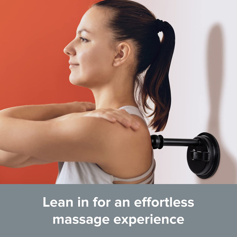 [Australia] - Wall Mounted Trigger Point Massager Tool - Mountable Pressure Point Massage Tool - Neck, Shoulder & Back Massage Stick with 3 Replaceable Heads for Acupressure Points - Manual Massage Tools for Home 