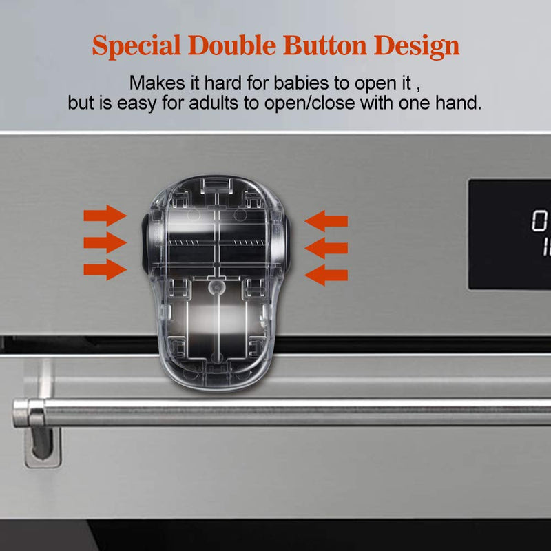 [Australia] - EUDEMON Child Safety Heat-Resistant Oven Door Lock, Oven Front Lock for Kids Easy to Install, Use Adhesive,No Screws or Drill (1 Pack,Clear-Black)(ONLY for Flat Surface) Clear-Black 