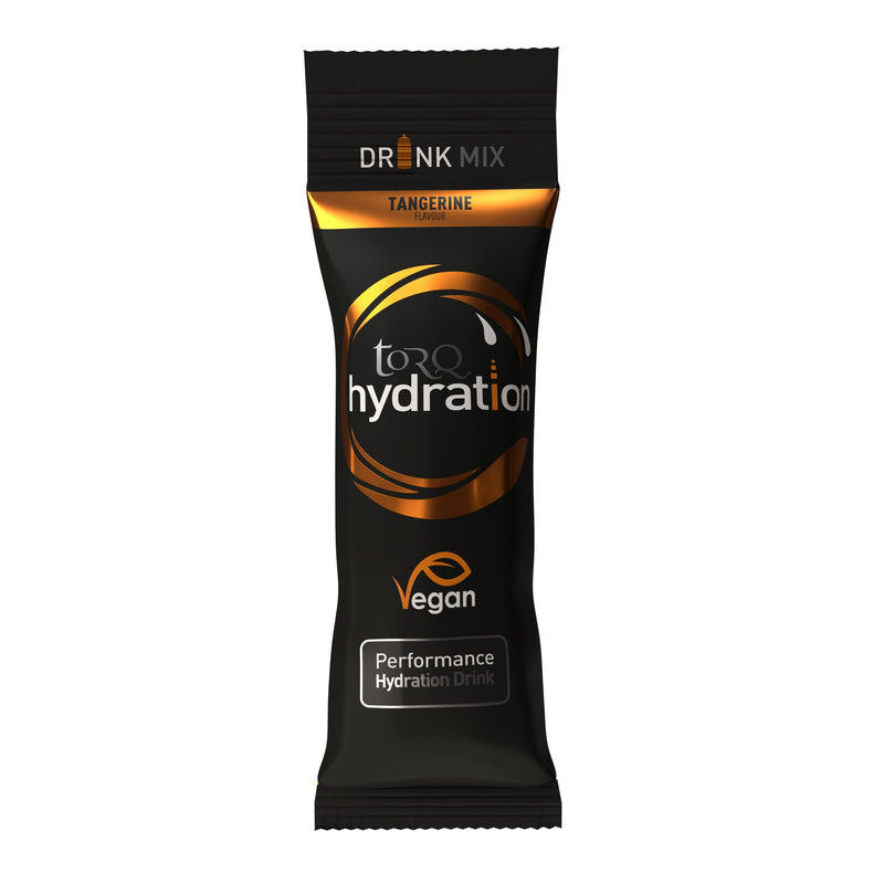 Torq Hydration - Tangerine - Rapid Rehydration Electrolytes Powder Hypotonic Profile Running, Cycling, Sports Hydration Drink - Single Serve - Box of 15