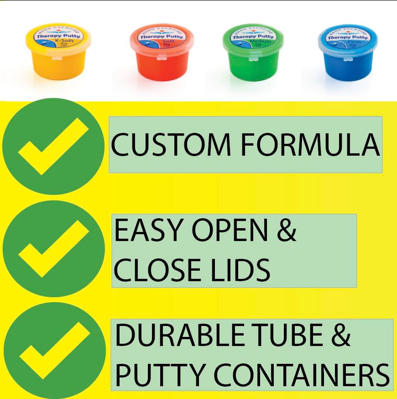 [Australia] - Putty for Adults and Kids - Hand Equipment Occupational Tools - Hand Exercise Putty Physical Therapy Putty Kit - Hand Therapy Tools - Multi Color Set of 4 Strengths, 3 Oz Each 