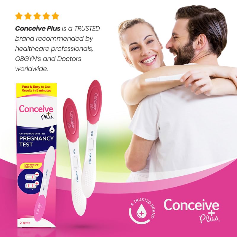 CONCEIVE PLUS Early Detection Midstream Pregnancy Test | HCG Test 10 MIU | Discreet Test | 6 Days Sooner - Highly Sensitive, Fast Results in 3 Minutes - 2 Pack