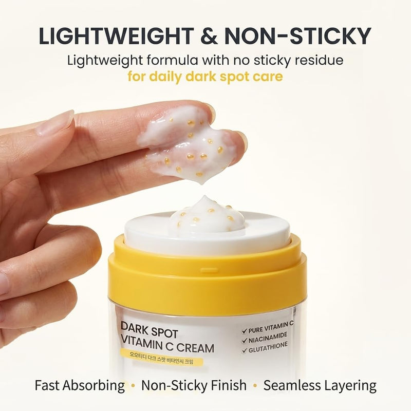 #OOTD Vitamin C Face Cream for Sensitive Skin, 1.69 fl oz | Korean Skincare | Clinically tested to reduce melanin by 15.4% in 14 days; Vitamin C face cream fades dullness for a radiant glow